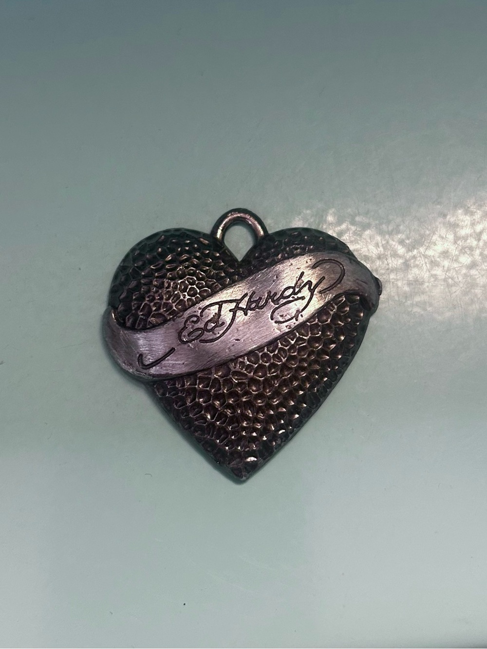Ed Hardy Banner Heart Charm Pendant